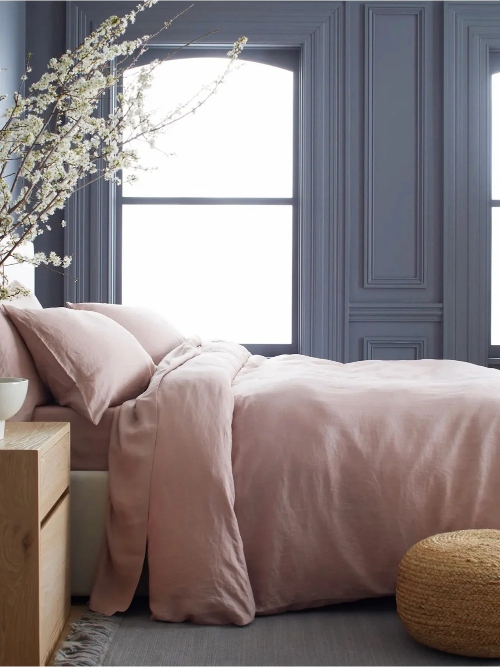 Quince NWOT European Linen Duvet Cover In Dusty Mauve Full/Queen Y756